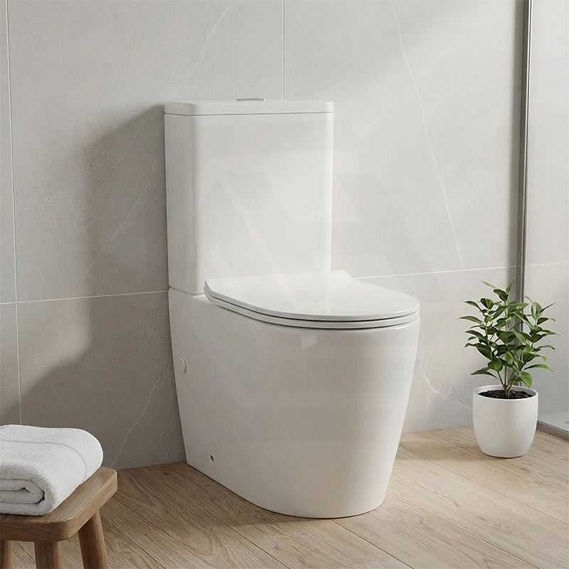 Veda Tornado Ceramic Back To Wall Toilet Suite Back/Left and Right Bottom Inlet 630x380x835mm - Variant Colour