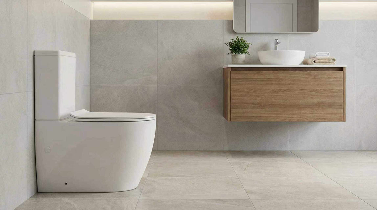 Veda Tornado Ceramic Back To Wall Toilet Suite Back/Left and Right Bottom Inlet 630x380x835mm - Variant Colour
