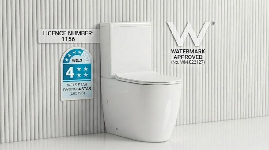 Veda Tornado Ceramic Back To Wall Toilet Suite Back/Left and Right Bottom Inlet 630x380x835mm - Variant Colour