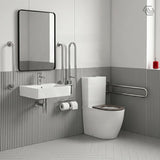 Elvera Tornado Ambulant Toilet Suite Ceramic Back To Wall Back/Left and Right Bottom Inlet 660x390x885mm - Gloss White