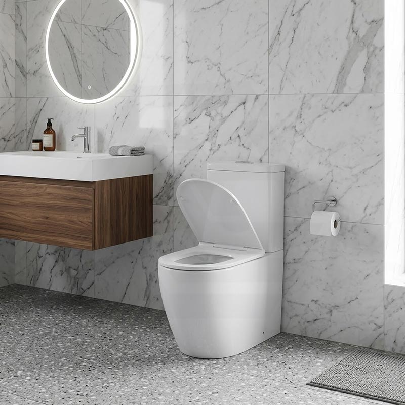 Elvera Tornado Ambulant Toilet Suite Ceramic Back To Wall Back/Left and Right Bottom Inlet 660x390x885mm - Gloss White