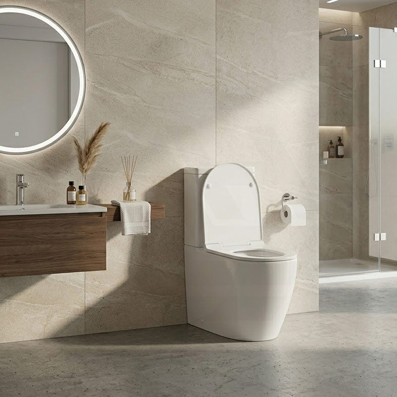 Elvera Tornado Ambulant Toilet Suite Ceramic Back To Wall Back/Left and Right Bottom Inlet 660x390x885mm - Gloss White