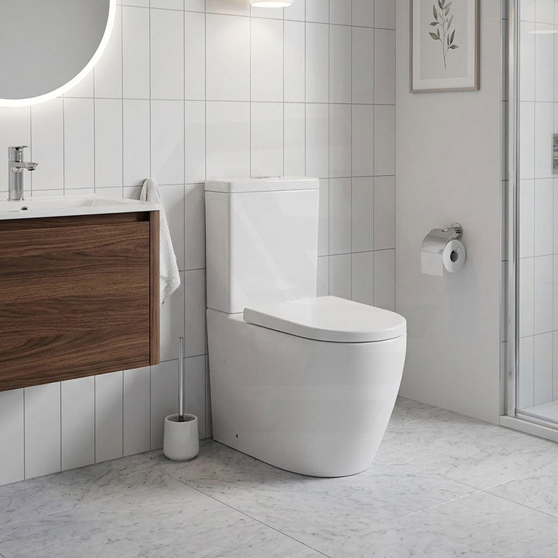 Elvera Tornado Ceramic Back To Wall Toilet Suite Back / Left and Right Bottom Inlet 660x390x885mm - Gloss White