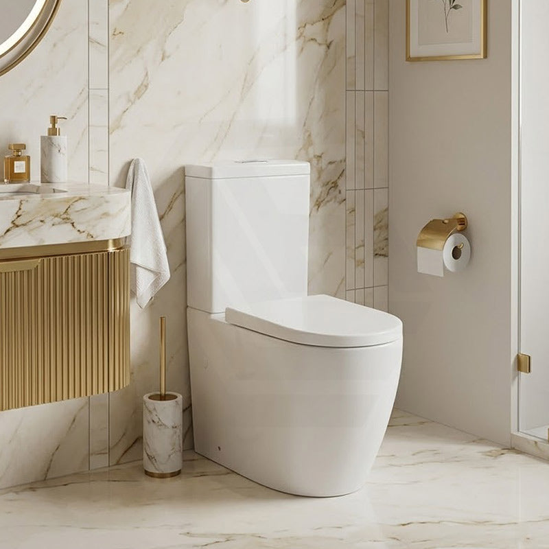 Elvera Tornado Ceramic Back To Wall Toilet Suite Back / Left and Right Bottom Inlet 660x390x885mm - Gloss White