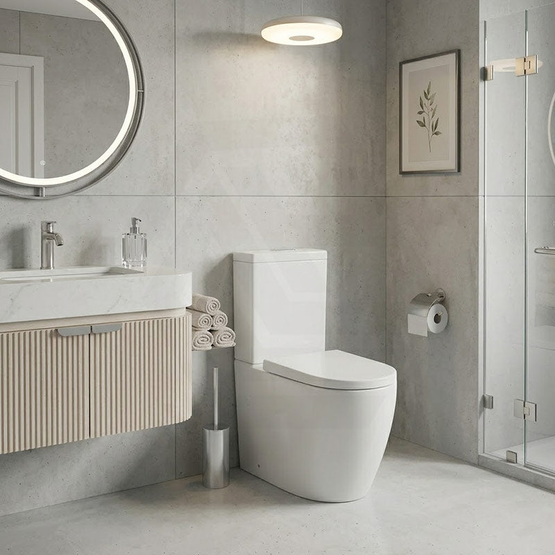Elvera Tornado Ceramic Back To Wall Toilet Suite Back / Left and Right Bottom Inlet 660x390x885mm - Gloss White