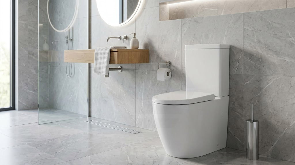 Elvera Tornado Ceramic Back To Wall Toilet Suite Back / Left and Right Bottom Inlet 660x390x885mm - Gloss White