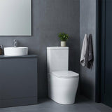 Zeus Rimless Tornado Comfort Height Back to Wall Toilet Suite 660x385x870mm - Gloss White