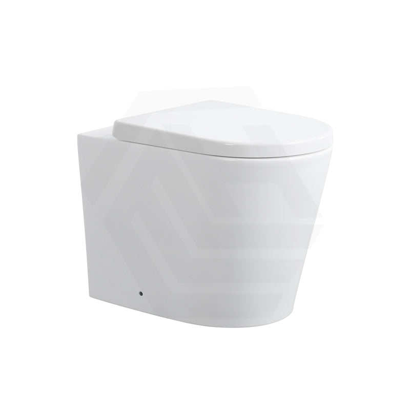 Avis Wall Faced Floor Toilet Pan Only with Rimless Flush Matt Black/Gloss White 575x360x415mm