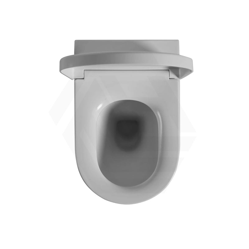 Avis Wall Faced Floor Toilet Pan Only with Rimless Flush Matt Black/Gloss White 575x360x415mm