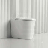 Avis Wall Faced Floor Toilet Pan Only with Rimless Flush Matt Black/Gloss White 575x360x415mm