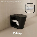 Avis Wall Faced Floor Toilet Pan with Rimless Flush Matt Black 575x360x415mm