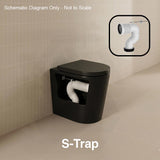 Avis Wall Faced Floor Toilet Pan with Rimless Flush Matt Black 575x360x415mm