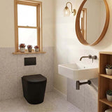 Avis Wall Faced Floor Toilet Pan with Rimless Flush Matt Black 575x360x415mm