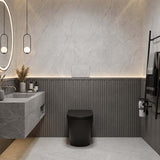 Avis Wall Faced Floor Toilet Pan with Rimless Flush Matt Black 575x360x415mm