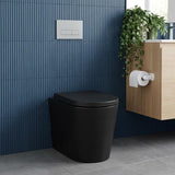 Avis Wall Faced Floor Toilet Pan with Rimless Flush Matt Black 575x360x415mm