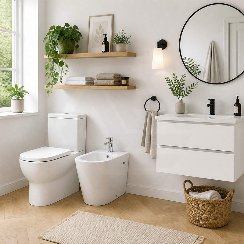 Bathroom Back To Wall Bidet with Tap Hole Ceramic 590x365x410mm - Gloss White