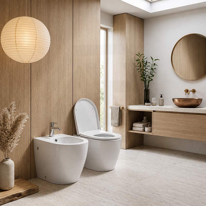 Bathroom Back To Wall Bidet with Tap Hole Ceramic 590x365x410mm - Gloss White