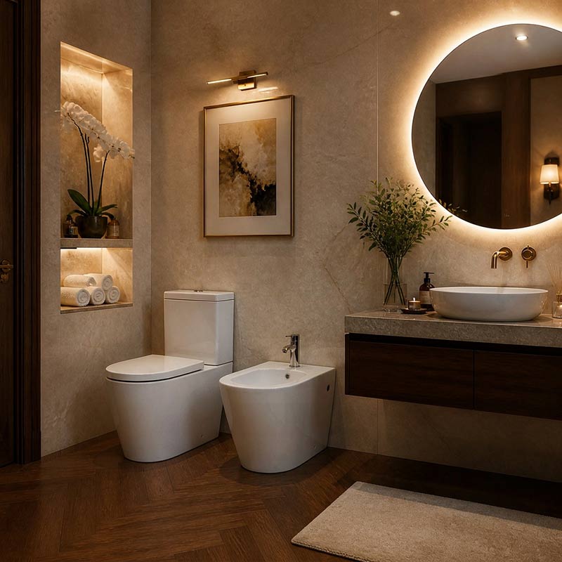 Bathroom Back To Wall Bidet with Tap Hole Ceramic 590x365x410mm - Gloss White