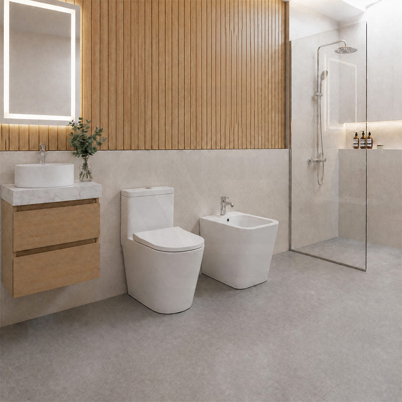 Qubist Ceramic Back To Wall Bidet with Tap Hole 595x355x410mm - Gloss White