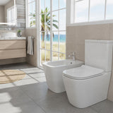 Qubist Ceramic Back To Wall Bidet with Tap Hole 595x355x410mm - Gloss White