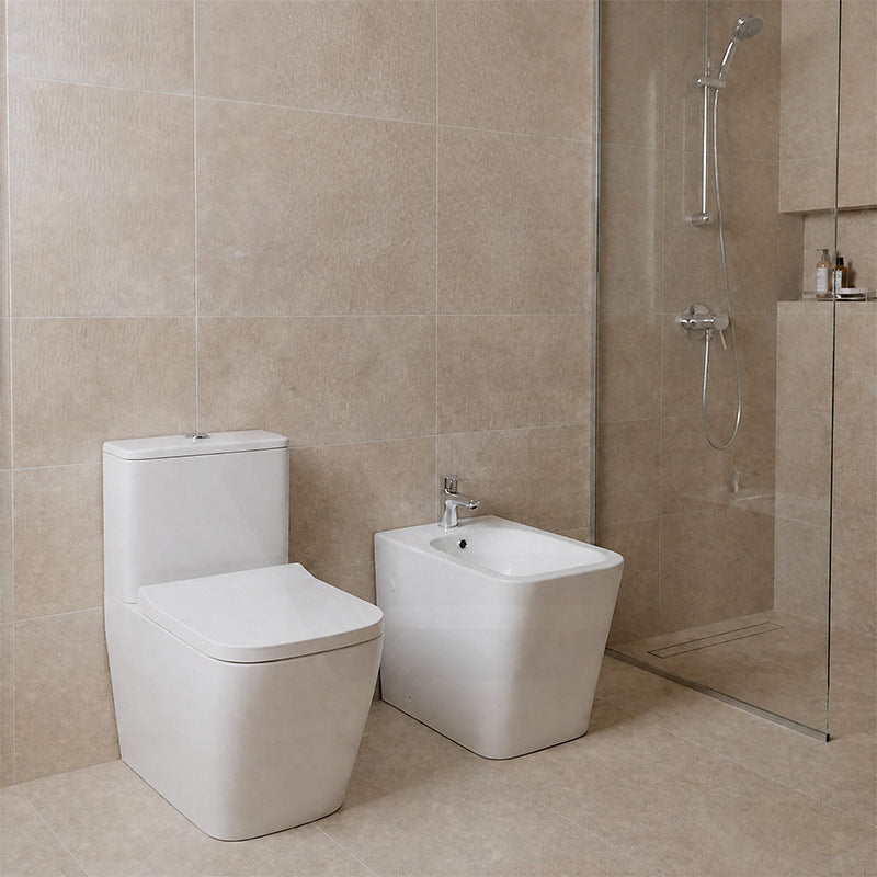 Qubist Ceramic Back To Wall Bidet with Tap Hole 595x355x410mm - Gloss White