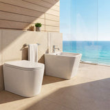 Qubist Ceramic Back To Wall Bidet with Tap Hole 595x355x410mm - Gloss White