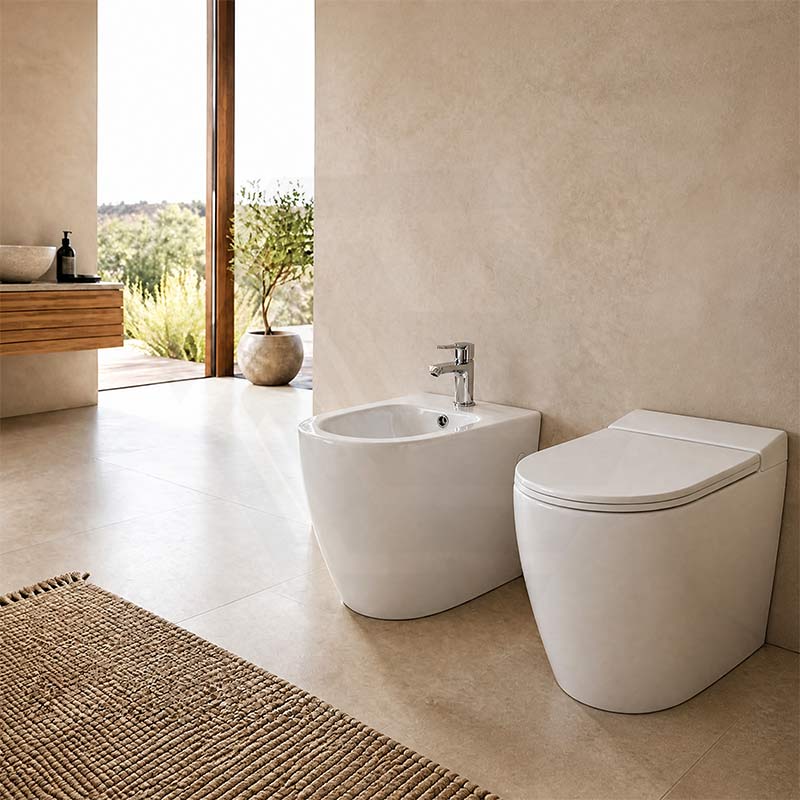 Veda Ceramic Back To Wall Bidet with Tap Hole 590x360x410mm - Gloss White