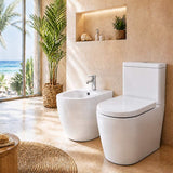 Veda Ceramic Back To Wall Bidet with Tap Hole 590x360x410mm - Gloss White