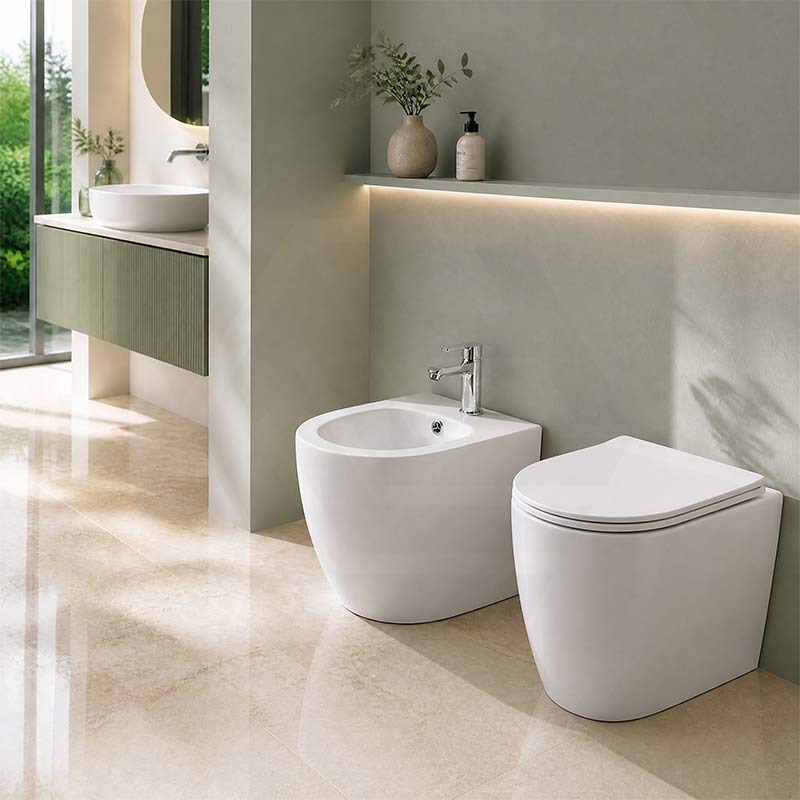 Veda Ceramic Back To Wall Bidet with Tap Hole 590x360x410mm - Gloss White