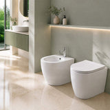 Veda Ceramic Back To Wall Bidet with Tap Hole 590x360x410mm - Gloss White