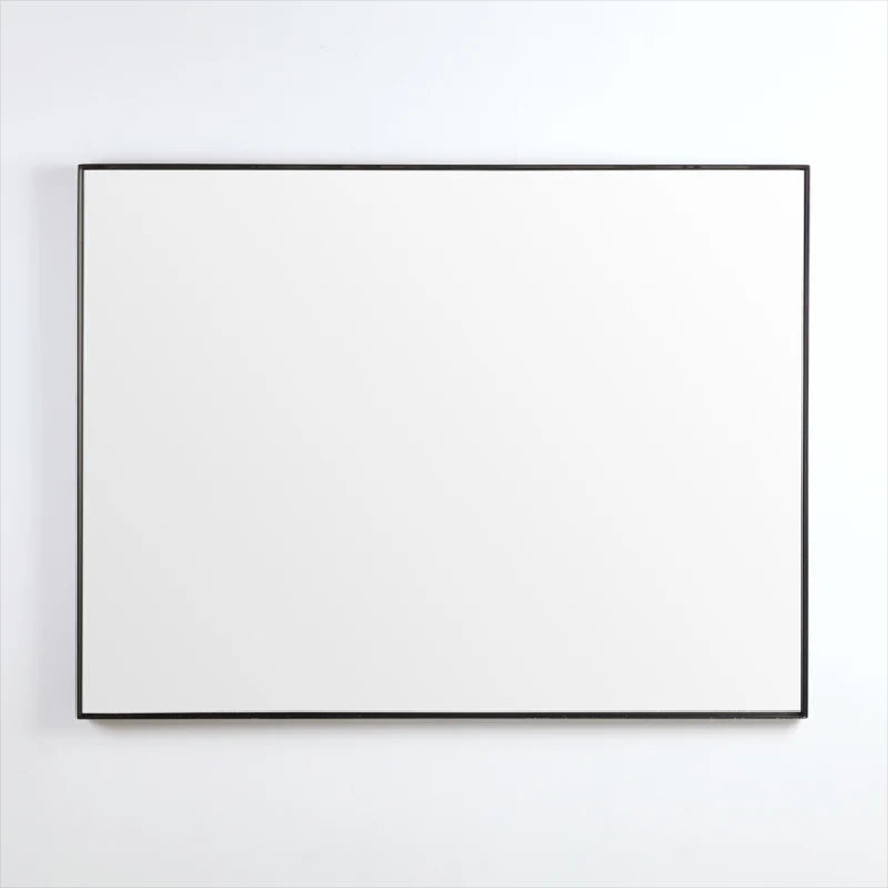 1200x900mm Poseidon Rectangle Matt Black Framed Bathroom Mirror Wall Mounted