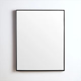 600x750mm Poseidon Rectangle Matt Black Framed Bathroom Mirror Wall Mounted