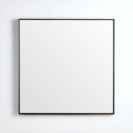 750x750mm Poseidon Rectangle Matt Black Framed Bathroom Mirror Wall Mounted