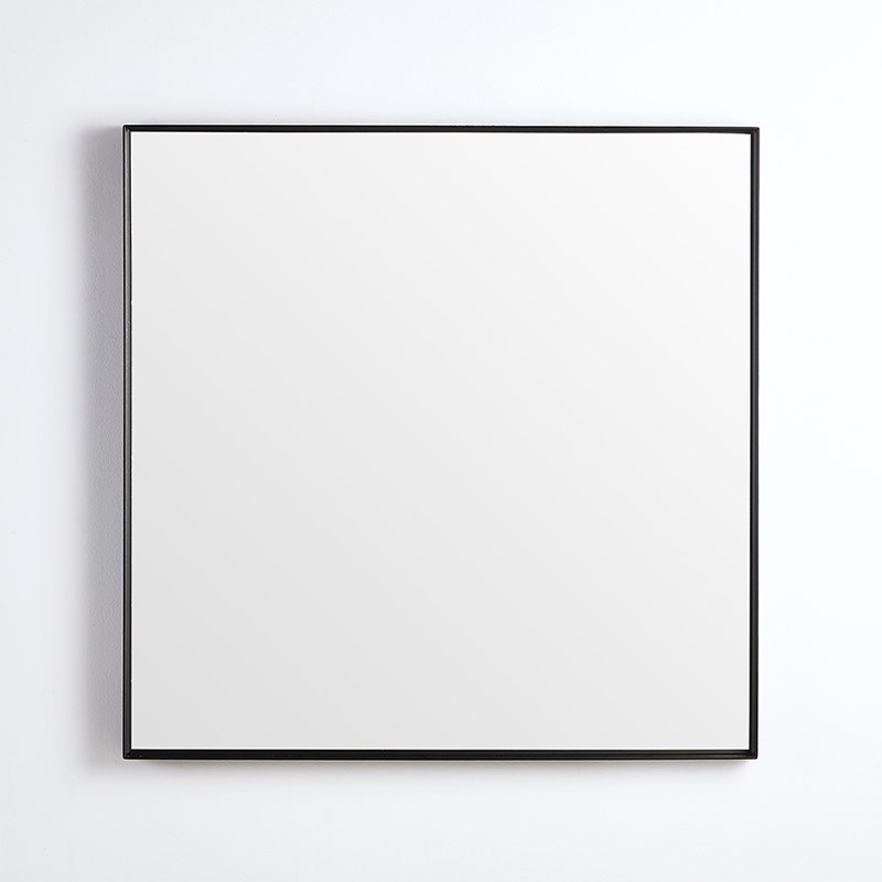 450/600/750/900/1200mm Bathroom Black Framed Square Mirror Wall Mounted