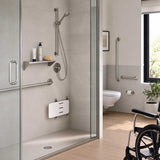 Bathroom Satin Stainless Steel Shower Shelf Special Care Disabled Surface Mounted