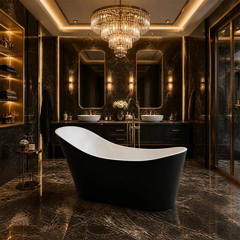 Bevel Acrylic Freestanding Bathtub Special Shape NO Overflow 1400/1700mm - Variant Colour