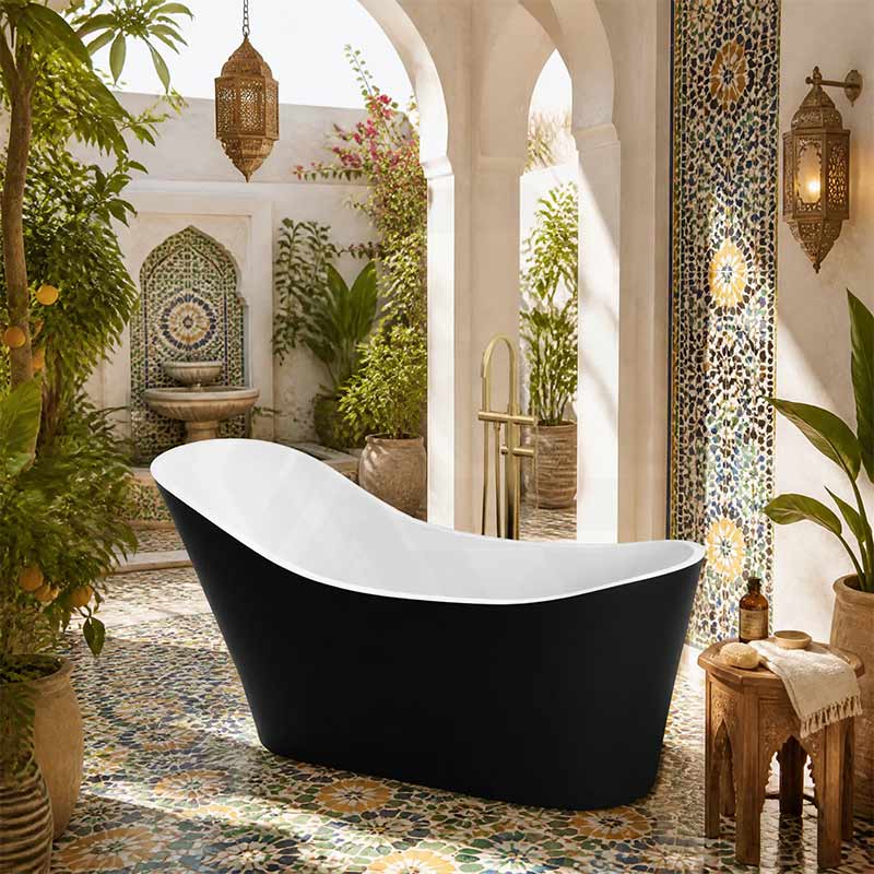 Bevel Acrylic Freestanding Bathtub Special Shape NO Overflow 1400/1700mm - Variant Colour