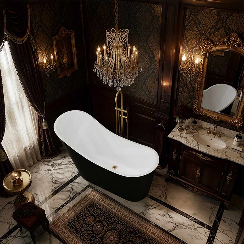 Bevel Acrylic Freestanding Bathtub Special Shape NO Overflow 1400/1700mm - Variant Colour