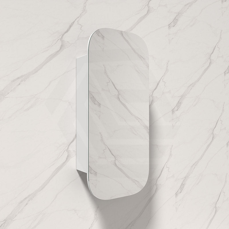 400mm / 600mm Matt White PVC Shaving Cabinet Pencil Mirror Wall Hung for Bathroom