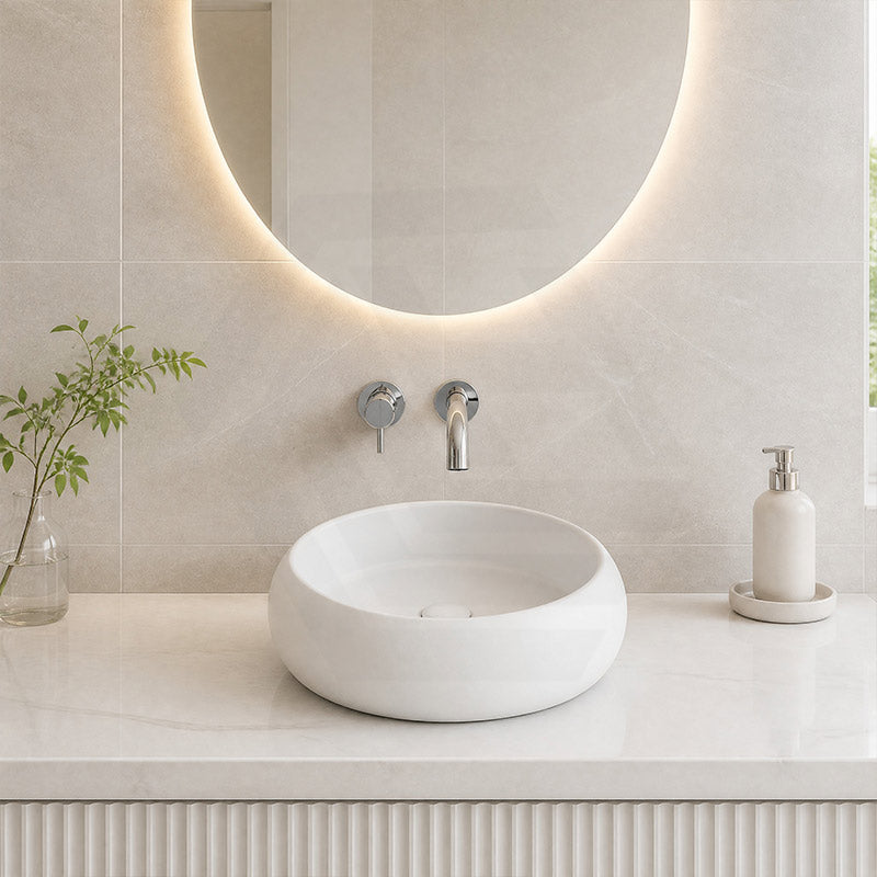 Round Ceramic Above Counter Wash Basin 360x360x120mm - Variant Colour