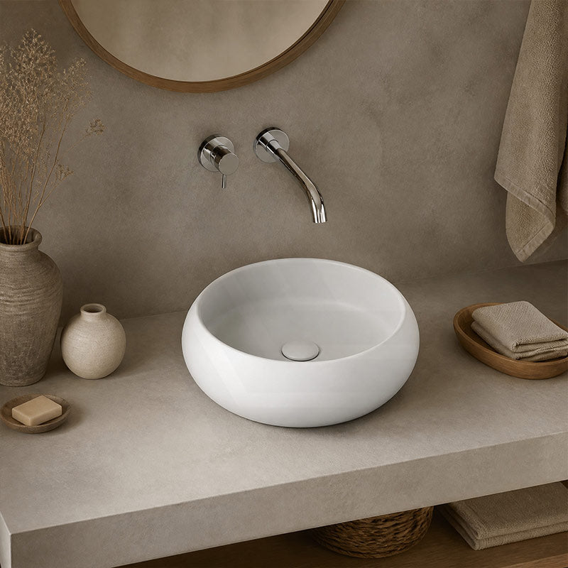 Round Ceramic Above Counter Wash Basin 360x360x120mm - Variant Colour