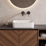 Square Above Counter Top Ceramic Basin Ultra Slim 370x370x130mm - Gloss White