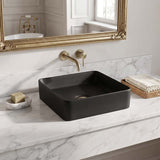 Square Above Counter Top Ceramic Basin 370x370x130mm - Matt White / Matt Black