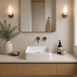Square Above Counter Top Ceramic Basin 370x370x130mm - Matt White / Matt Black