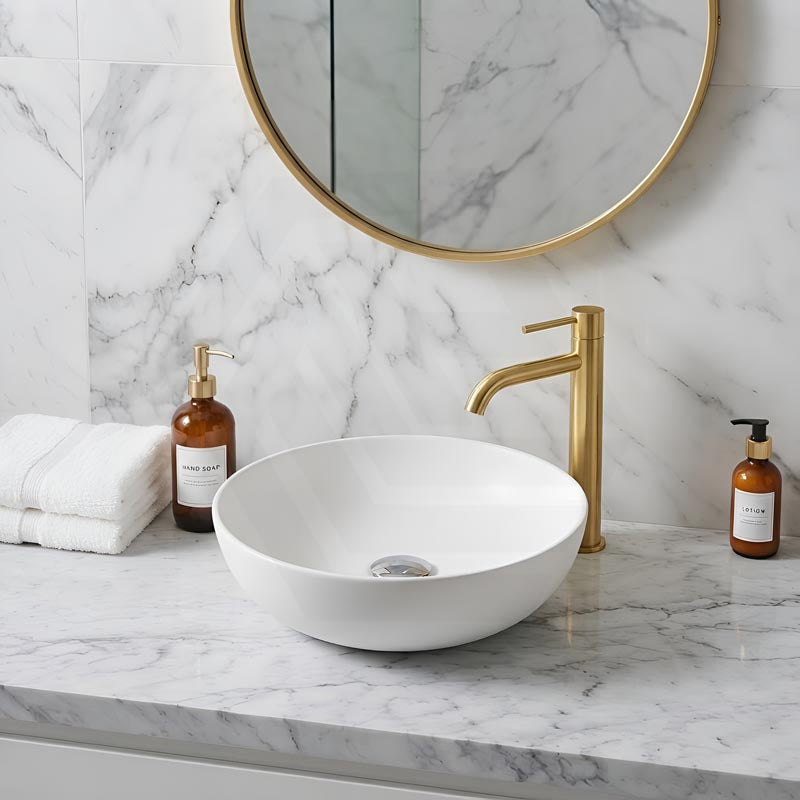 Round Above Counter Top Ceramic Basin 405x405x130mm - Various Colour