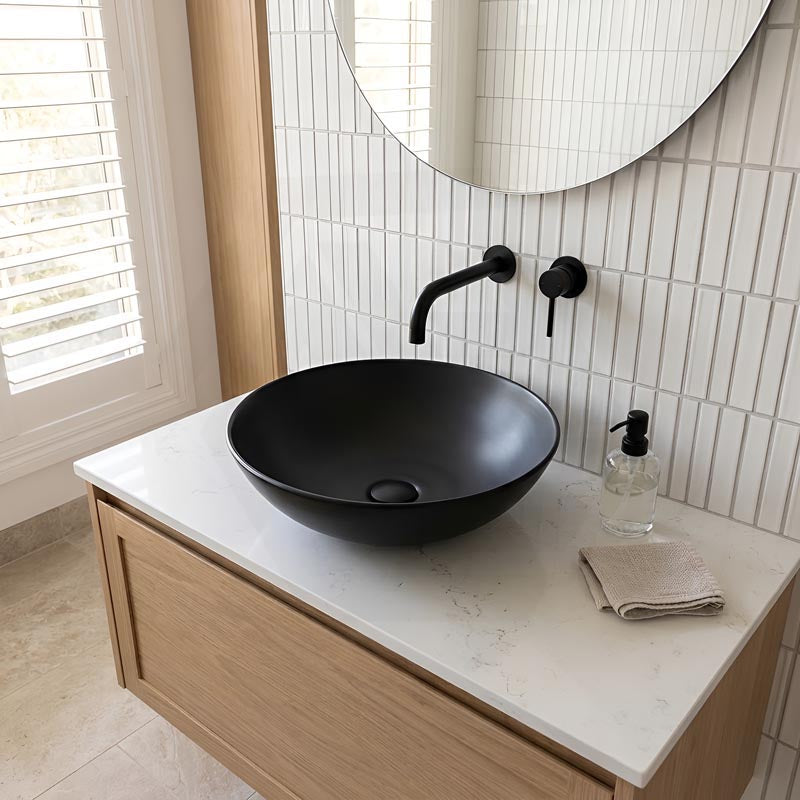Round Above Counter Top Ceramic Basin 405x405x130mm - Various Colour