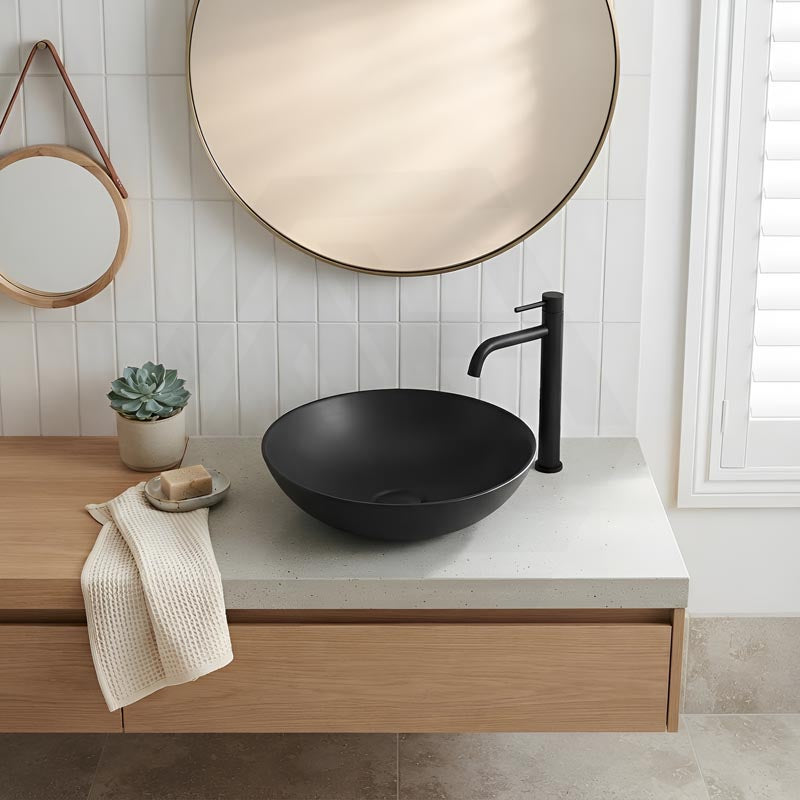 Round Above Counter Top Ceramic Basin 405x405x130mm - Various Colour