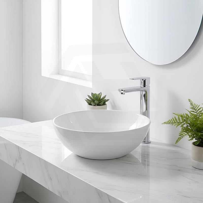 Round Above Counter Top Ceramic Basin 405x405x130mm - Various Colour