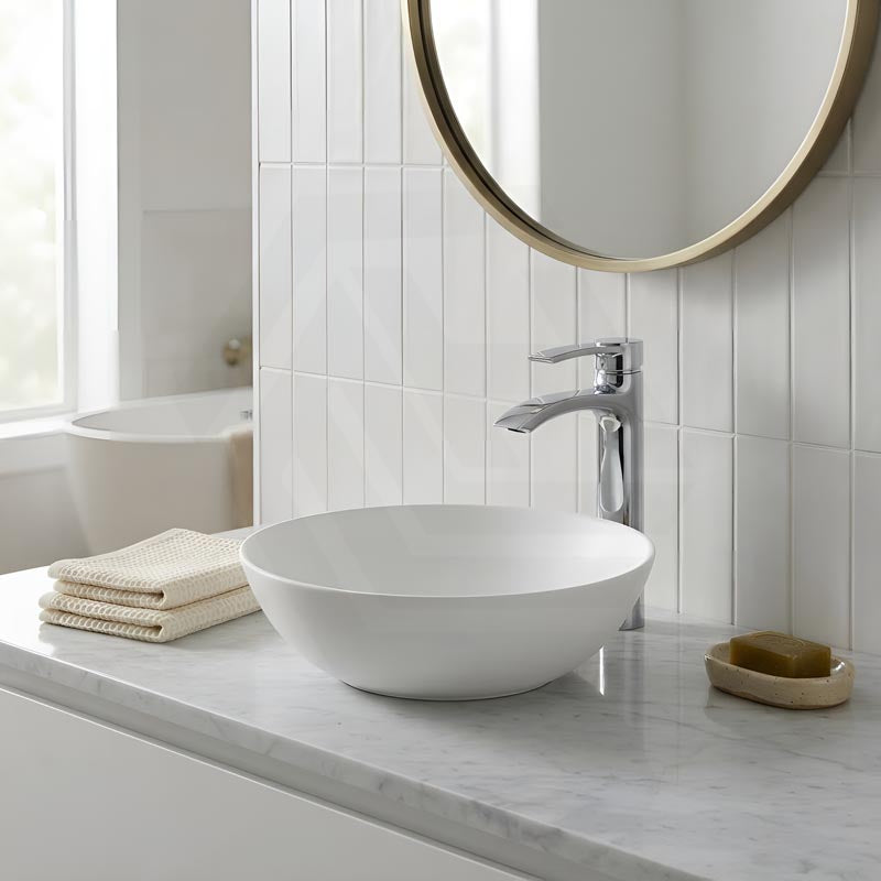 Round Above Counter Top Ceramic Basin 405x405x130mm - Various Colour