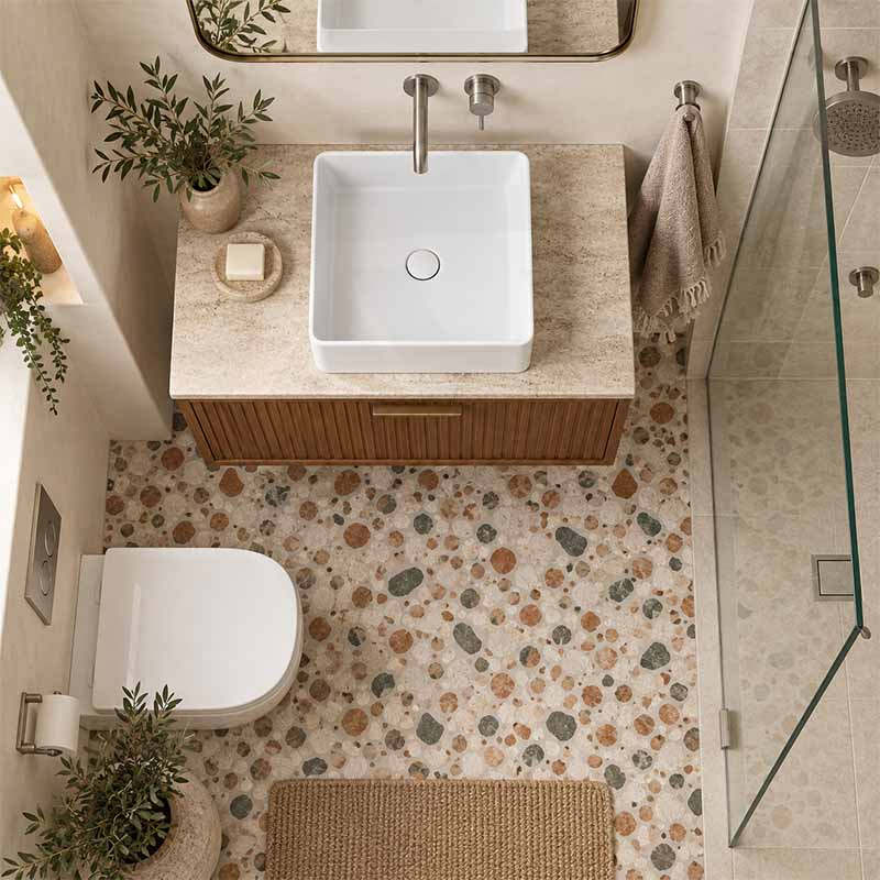Poseidon Square Ceramic Ultra Slim Above Counter Basin NO Overflow 415x415x135mm - Gloss White